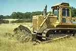 dozer lifting out a tree